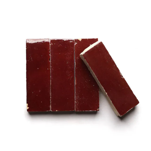 Handcrafted Moroccan Ceramic Tiles – Bejmat 2X6 – ROUGE
