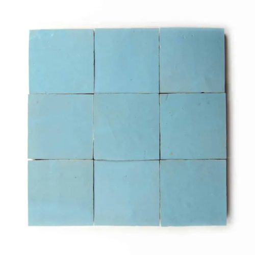 Handcrafted Moroccan Ceramic Tiles – Square 4x4 – ARCADIA BLUE