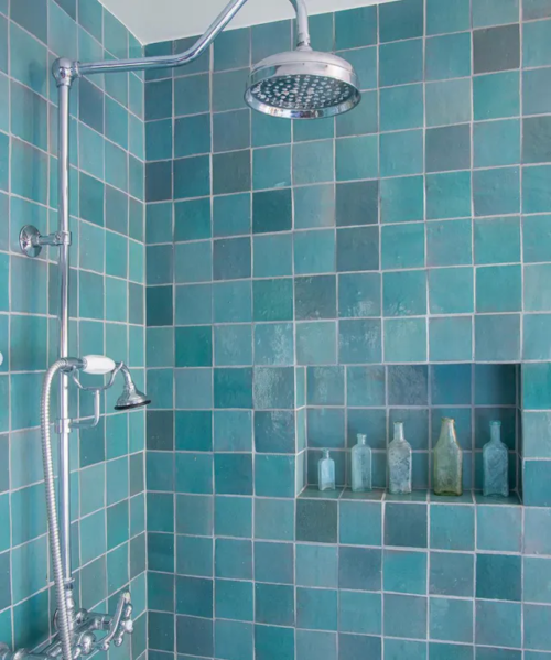 Handcrafted Moroccan Ceramic Tiles – Square 4x4 – GLACIER BLUE