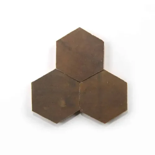 Handcrafted Moroccan Ceramic Tiles – 3.5 Inch Hex – BROWNSTONE
