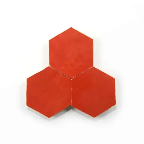 Handcrafted Moroccan Ceramic Tiles – 3.5 Inch Hex – CAYENNE HEX