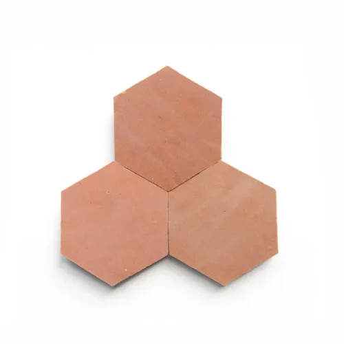 Handcrafted Moroccan Ceramic Tiles – 3.5 Inch Hex – DESERT BLOOM