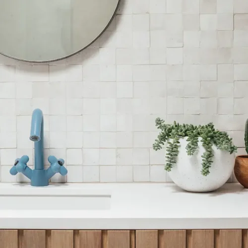 Handcrafted Moroccan Ceramic Tiles – 2x2 – PURE WHITE