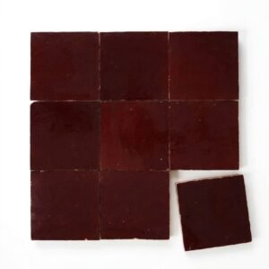 Rouge handmade Moroccan zellige tile – 4x4 square