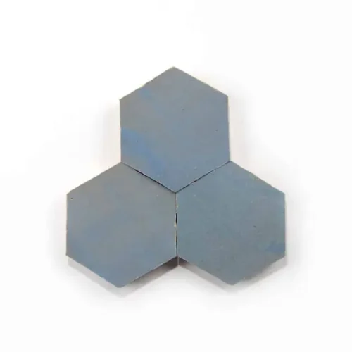 Handcrafted Moroccan Ceramic Tiles – 3.5 Inch Hex – MAYA BLUE
