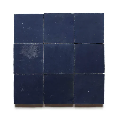 Handcrafted Moroccan Ceramic Tiles – Square 4x4 – NIGHT BLUE