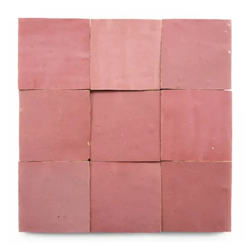 Handcrafted Moroccan Ceramic Tiles – Square 4x4 – PIETRO PINK