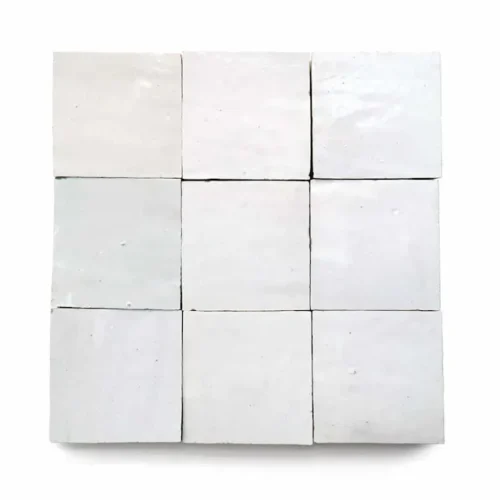 Handcrafted Moroccan Ceramic Tiles – Square 4x4 – PURE WHITE