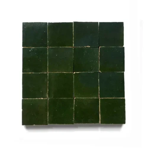 Handcrafted Moroccan Ceramic Tiles – 2x2 – RACING GREEN