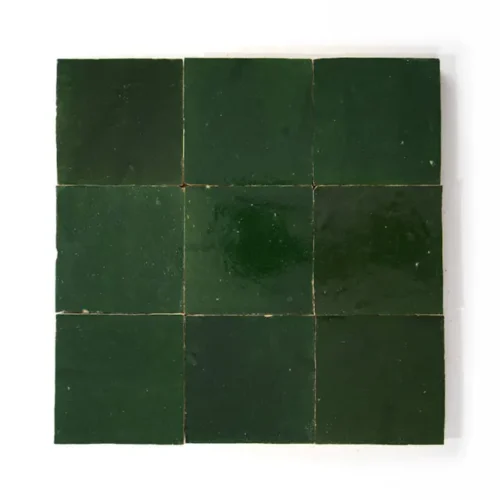 Handcrafted Moroccan Ceramic Tiles – Square 4x4 – RACING GREEN