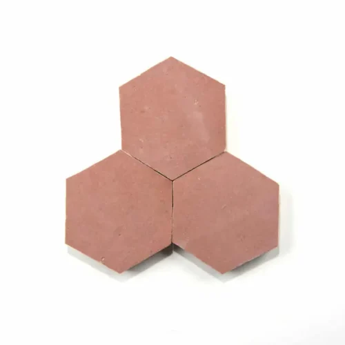 Handcrafted Moroccan Ceramic Tiles – 3.5 Inch Hex – PIETRO PINK