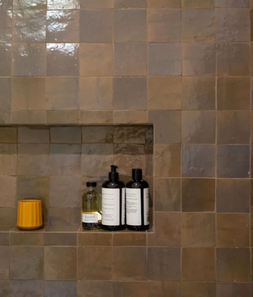 Handcrafted Moroccan Ceramic Tiles – Square 4x4 – BROWNSTONE