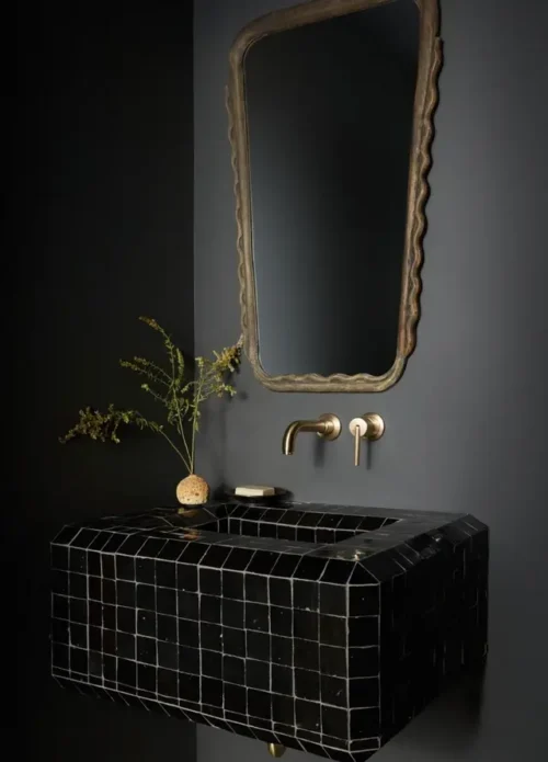 Handcrafted Moroccan Ceramic Tiles – 2x2 – CARBON BLACK