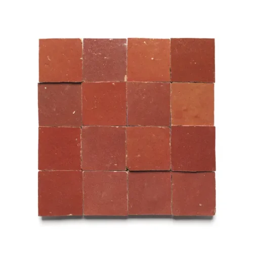 Handcrafted Moroccan Ceramic Tiles – 2x2 – TERRA ROSA