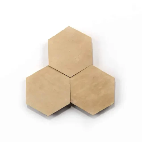 Handcrafted Moroccan Ceramic Tiles – 3.5 Inch Hex – UNGLAZED NATURAL HEX
