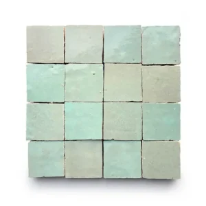 Absinthe handmade Moroccan zellige tile – 2x2 square