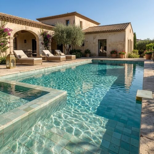 Absinthe handmade Moroccan zellige tile – 4x4 square