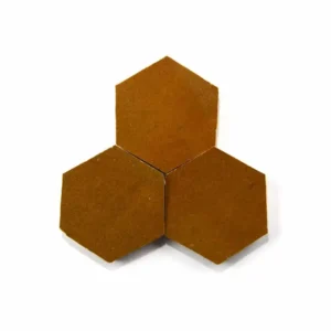 Amber handmade Moroccan zellige tile – 3.5 inch hexagon