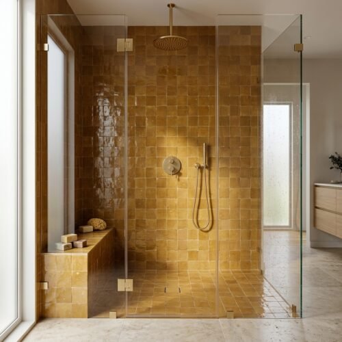 Amber handmade Moroccan zellige tile – 4x4 square