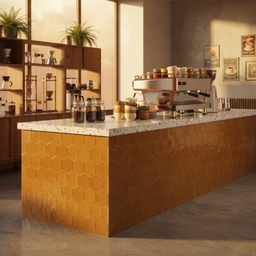 amber-hex-inch-hex-3-5-zellige-tile-project Amber Hex inch hex 3 5 zellige tile installation