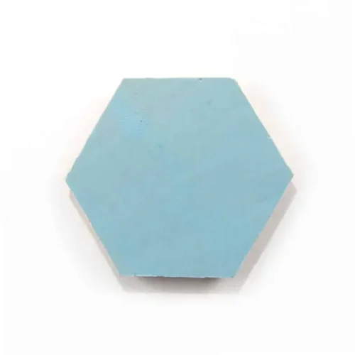 Arcadia Blue handmade Moroccan zellige tile – 3.5 inch hexagon