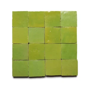 Avocado handmade Moroccan zellige tile – 2x2 square