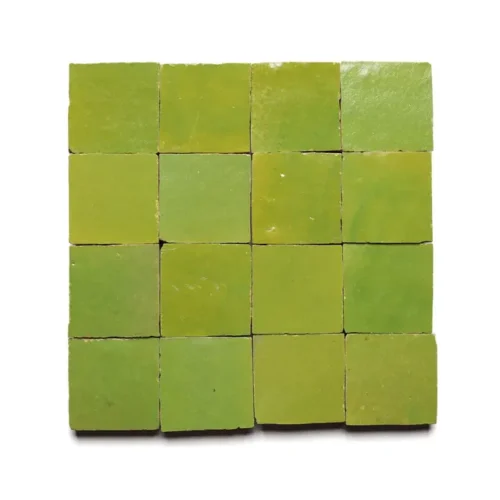 Avocado handmade Moroccan zellige tile – 2x2 square