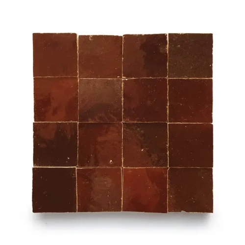 Burnt Sugar handmade Moroccan zellige tile – 2x2 square