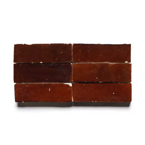 Burnt Sugar handmade Moroccan zellige tile – 2x6 bejmat