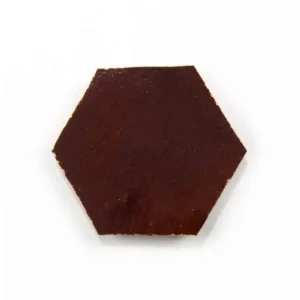 Burnt Sugar handmade Moroccan zellige tile – 3.5 inch hexagon
