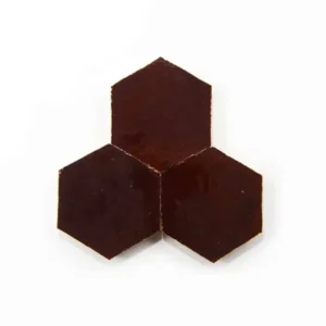 Burnt Sugar 3.5 inch hexagon zellige tile Burnt Sugar handmade Moroccan zellige tile – 3.5 inch hexagon