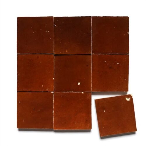 Burnt Sugar handmade Moroccan zellige tile – 4x4 square