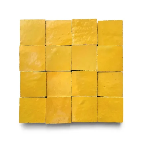 Cadmium 2x2 square zellige tile Cadmium handmade Moroccan zellige tile – 2x2 square