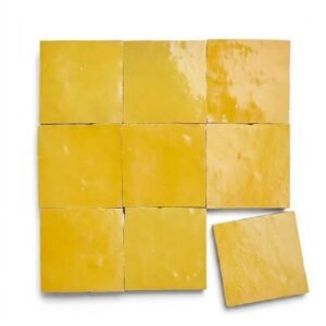 Cadmium handmade Moroccan zellige tile – 4x4 square