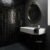 Carbon Black 2x2 square zellige tile installation