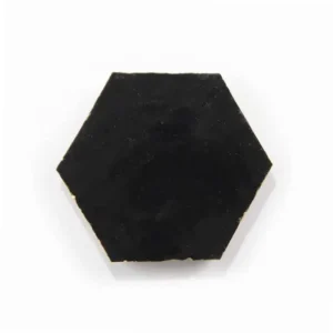 Carbon Black handmade Moroccan zellige tile – 3.5 inch hexagon