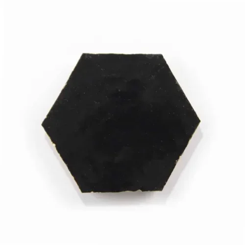 Carbon Black 3.5 inch hexagon zellige tile Carbon Black handmade Moroccan zellige tile – 3.5 inch hexagon