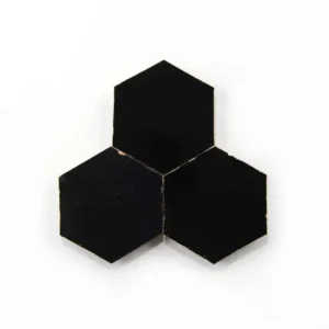 Carbon Black handmade Moroccan zellige tile – 3.5 inch hexagon
