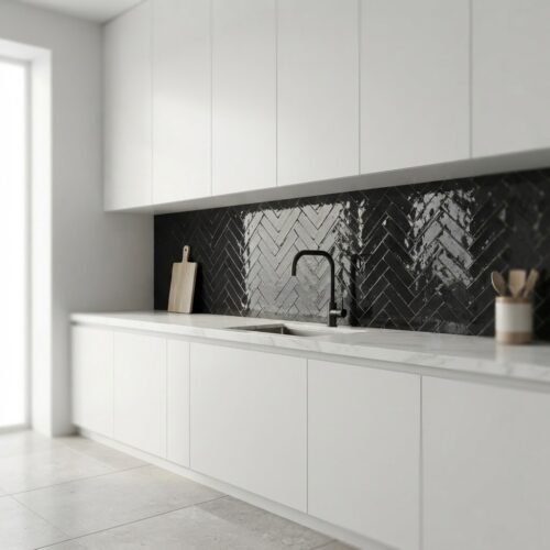 carbon-black-bejmat-2x6-zellige-tile-project-1 Carbon Black bejmat 2x6 zellige tile installation