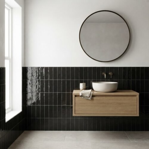 carbon-black-bejmat-2x6-zellige-tile-project Carbon Black bejmat 2x6 zellige tile installation
