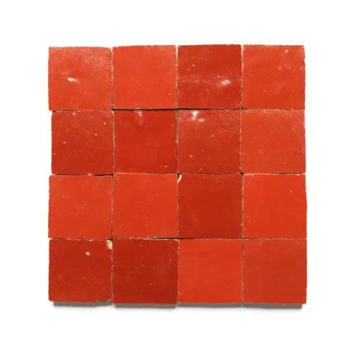 Cayenne 2x2 square zellige tile Cayenne handmade Moroccan zellige tile – 2x2 square