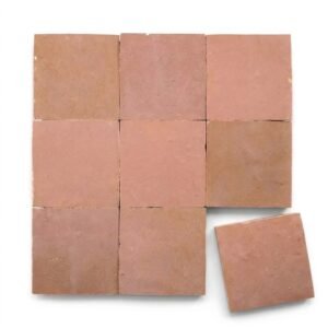 Desert Bloom handmade Moroccan zellige tile – 4x4 square