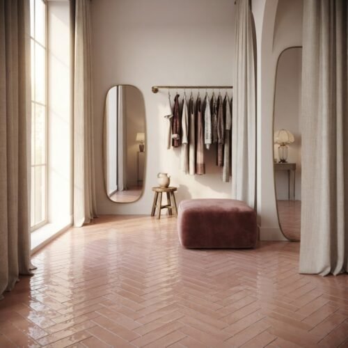 Desert Bloom bejmat 2x6 zellige tile installation