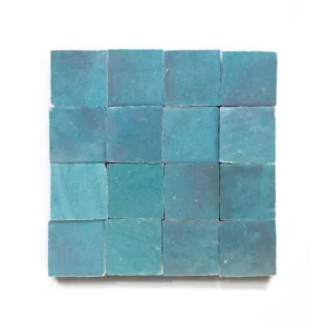 Glacier Blue handmade Moroccan zellige tile – 2x2 square