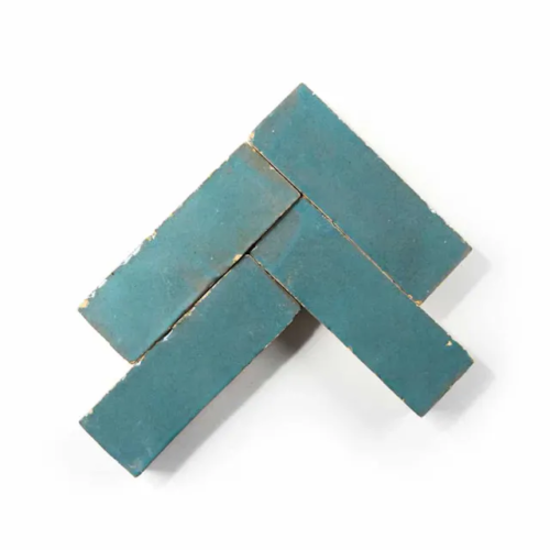 Glacier Blue 2x6 bejmat zellige tile Glacier Blue handmade Moroccan zellige tile – 2x6 bejmat