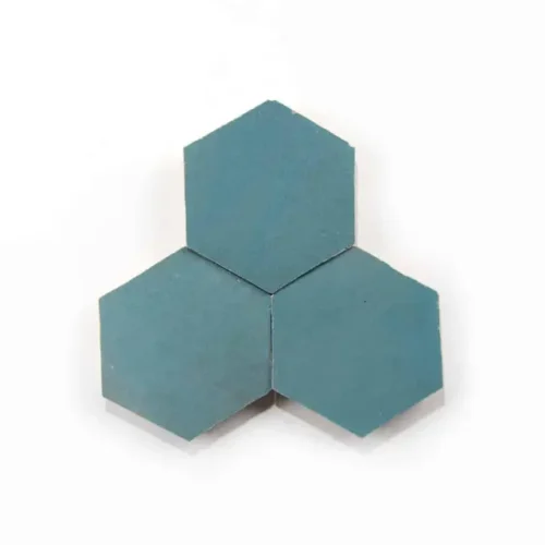 Glacier Blue 3.5 inch hexagon zellige tile Glacier Blue handmade Moroccan zellige tile – 3.5 inch hexagon
