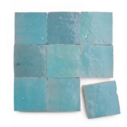 Glacier Blue 4x4 square zellige tile Glacier Blue handmade Moroccan zellige tile – 4x4 square