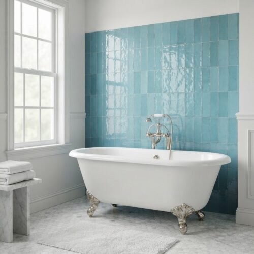 glacier-blue-bejmat-2x6-zellige-tile-project-1 Glacier Blue bejmat 2x6 zellige tile installation