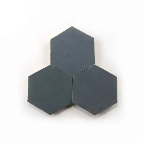 Graphite Grey handmade Moroccan zellige tile – 3.5 inch hexagon