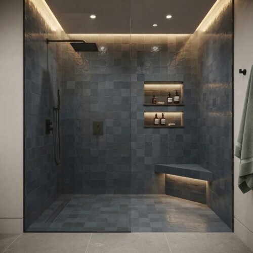 Graphite Grey handmade Moroccan zellige tile – 4x4 square